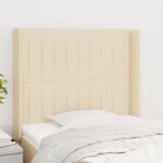 vidaXL Tête de lit avec oreilles Crème 83x16x118/128 cm Tissu