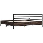 vidaXL Cadre de lit chêne marron 180x200 cm bois d'ingénierie et métal