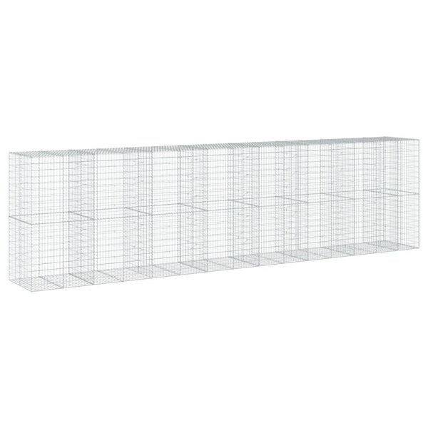 vidaXL Panier gabion avec couvercle 750x100x200 cm fer galvanisé