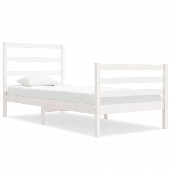 vidaXL Cadre de lit sans matelas blanc 75x190 cm bois de pin massif