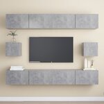 vidaXL Ensemble de meubles TV 6 Pièces Gris béton Bois d'ingénierie