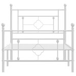 vidaXL Cadre de lit métal sans matelas avec pied de lit blanc 90x190cm