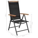 vidaXL Chaises de jardin pliables lot de 4 aluminium et textilène noir