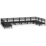 Salon de jardin meuble d'extérieur ensemble de mobilier 10 pièces noir bois de pin massif 02_0015278