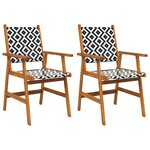 vidaXL Chaises de jardin 2 Pièces Bois d'acacia solide