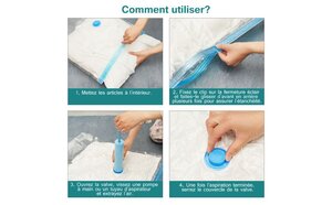 Set de 5 housses de rangement sous vide avec pompe manuelle  Taille L