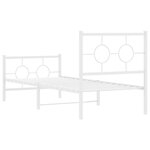 vidaXL Cadre de lit métal sans matelas avec pied de lit blanc 75x190cm