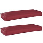 vidaXL Coussins de palette pour banc 2 Pièces Rouge vin 100x40x8 cm Tissu Oxford