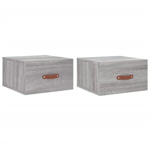vidaXL Tables de chevet murales 2 Pièces sonoma gris 35x35x20 cm