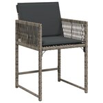 vidaXL Ensemble de salle à manger de jardin 5 pièces avec coussins en poly rattan gris