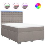 vidaXL Sommier à lattes de lit avec matelas Taupe 140x190 cm Tissu