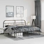 vidaXL Cadre de lit métal sans matelas avec pied de lit noir 193x203cm