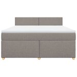 vidaXL Sommier à lattes de lit avec matelas Taupe 180x200 cm Tissu