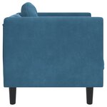 vidaXL Fauteuil avec coussin bleu velours