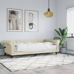 vidaXL Lit de jour avec matelas crème 90x200 cm similicuir