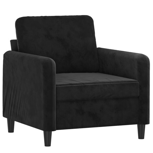 vidaXL Fauteuil Noir 60 cm Velours