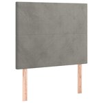 vidaXL Tête de lit à LED Gris clair 80x5x118/128 cm Velours