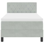 vidaXL Cadre de Lit Box Spring avec Matelas Gris Clair 90x200 cm Velours