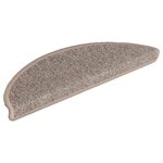 vidaXL Tapis d'escalier autocollants 15 Pièces 56x17x3 cm Beige foncé