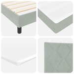 Lit à ressort vidaXL avec matelas Gris clair 160x200 cm Velours