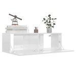 vidaXL Meuble TV Blanc brillant 100x30x30 cm Bois d’ingénierie