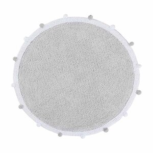 Tapis coton rond Bubble - gris - 120 Ø