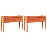 vidaXL Jardinières 2 Pièces avec pieds cire marron bois de pin massif
