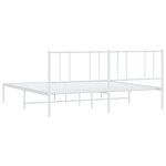 vidaXL Cadre de lit métal avec tête de lit blanc 200x200 cm