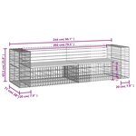 vidaXL Banc de jardin design gabion 244x71x65 5 cm bois massif de pin
