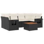 vidaXL Salon de jardin 7 Pièces avec coussins noir résine tressée