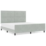 vidaXL Cadre de lit Gris clair 180x200 cm Velours