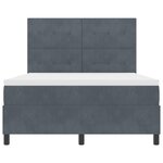 vidaXL Lit Box avec Matelas & LED Gris Foncé 140x190 cm Velours