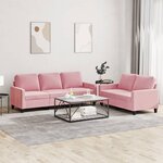vidaXL Ensemble de canapés 2 Pièces avec coussins Rose Velours