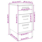 vidaXL Table de chevet anthracite 36x39x68 cm acier laminé à froid