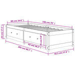 vidaXL Lit de jour sans matelas cire marron 90x200 cm bois pin massif