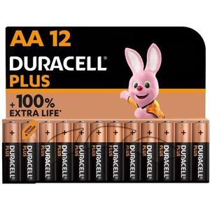Duracell - Piles alcalines AA Plus, 1.5 V LR6, paquet de 12