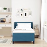 Lit à ressorts vidaXL avec matelas bleu nuit 80x200 cm en velours