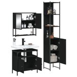 vidaXL Ensemble de meubles salle de bain 3 Pièces noir bois d'ingénierie