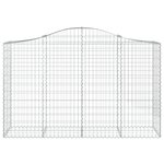 vidaXL Paniers à gabions arqués 3 Pièces 200x50x120/140 cm Fer galvanisé