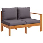 vidaXL Salon de jardin avec coussins 6 Pièces bois d'acacia solide