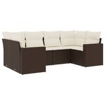 vidaXL Salon de jardin avec coussins 6 Pièces marron résine tressée