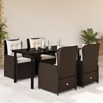 vidaXL Ensemble à manger de jardin 5 Pièces et coussins marron poly rotin