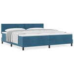 lit à sommier tapissier vidaXL avec matelas bleu foncé 200x200 cm en velours