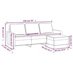 vidaXL Canapé à 3 places avec repose-pieds Rose 180 cm Velours