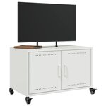 vidaXL Meuble TV blanc 68x39x43 5 cm acier laminé à froid