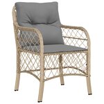 vidaXL Chaises de jardin avec coussins lot de 2 mélange beige rotin