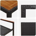 Ensemble de salle à manger de jardin de 7 pièces vidaXL Noir Poly Rattan