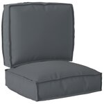 vidaXL Ensemble de coussins en palettes de 2 pièces Anthracite en tissu Oxford