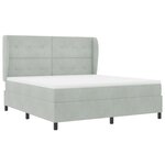 Lit Box Spring vidaXL avec Matelas Gris clair 180x200 cm Velours