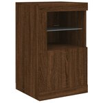 vidaXL Buffet avec lumières LED chêne marron 142 5x37x67 cm